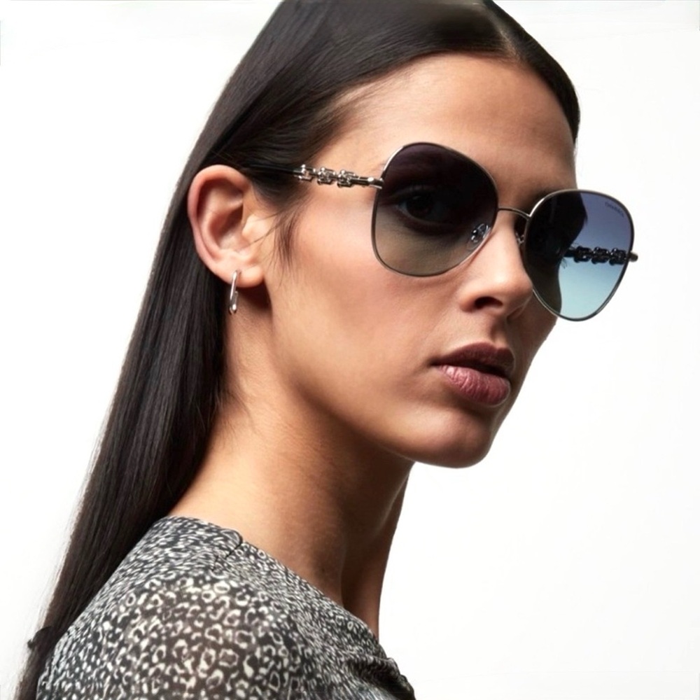 Tiffany & Co. Silver Frame with Blue Gradient Sunglasses